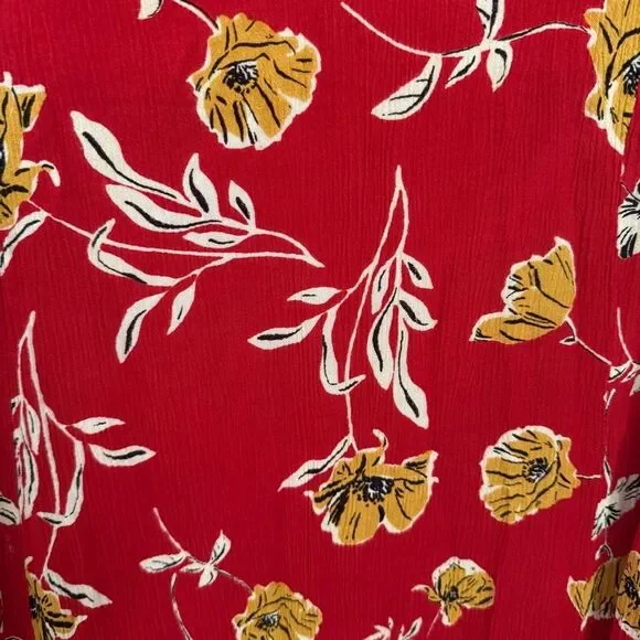 Woman Within Sleeveless Red Floral Shift Dress - Picture 7 of 8